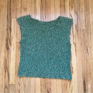 Hand-Made Vintage Green Sleeveless Sweater